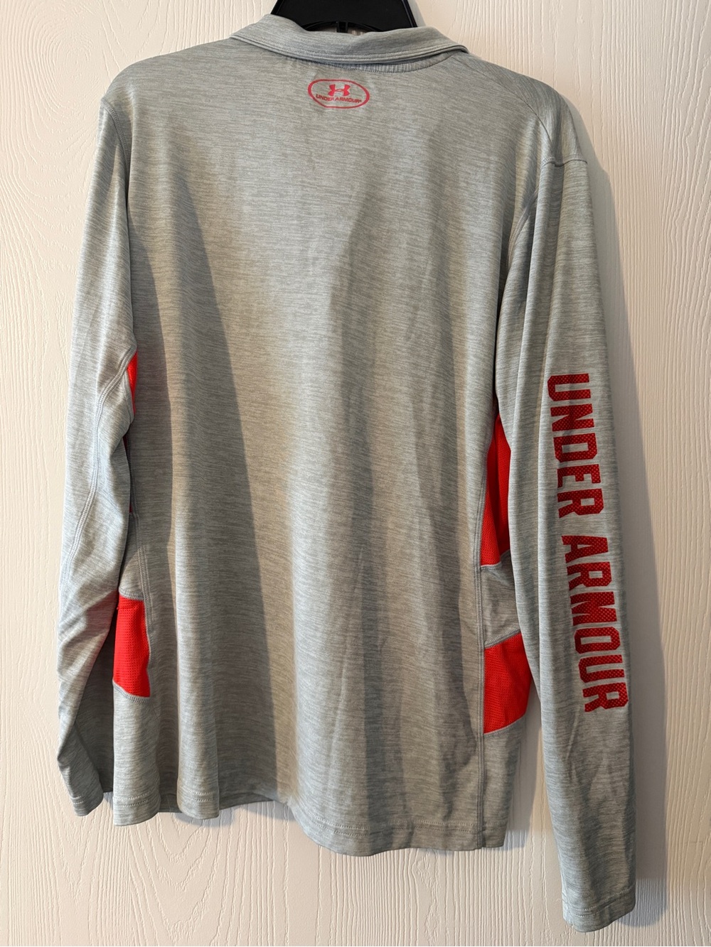 Under Armour Grey Quarter-Zip Pullover with Red Accents - Picture 2 of 3